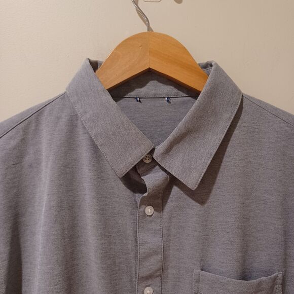 Kit & Ace Shirt Mens M Gray Performance Stretch Casual Comfort Preppy Work Golf - Picture 3 of 9